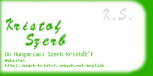 kristof szerb business card